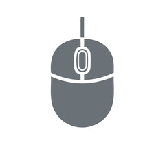 Poster - Computer Mouse Icon - Gray Single Object Design for User Interface, Technology and Business Applications