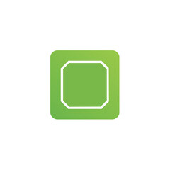Poster - Abstract Green Gradient Shape with Octagon Outline, Modern Geometric Design, Rounded Corners, Graphic Element