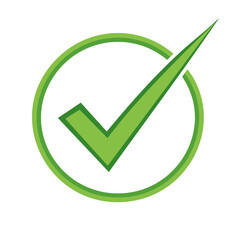 Poster - Green Check Mark in Circle Icon for Approval and Completion