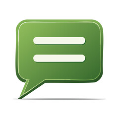 Poster - Green Dialogue Speech Bubble Icon with Two Lines for Discussion Message and Social Media