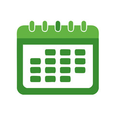 Poster - Green Calendar Icon Flat Design  Appointment Planning Schedule Time Symbol
