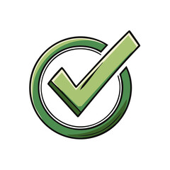 Poster - Green Check Mark Inside Circle Representing Approval and Validation