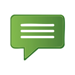 Poster - Green speech bubble with horizontal lines for text box message communication