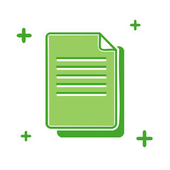 Poster - Green Document Stack with Lines and Plus Symbols Eco Friendly Paperwork