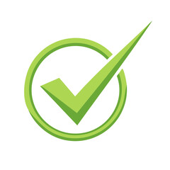 Poster - Green check mark inside a circle signifying validation confirmation or completion
