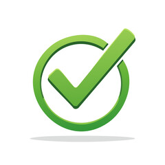 Poster - Green Check Mark Icon Inside Circle Ring Approval Symbol Sign Accepted Positive Choice Tick Design