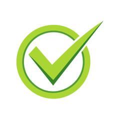 Poster - Green Check Mark Symbol Inside a Circle Shape Depicts Confirmation and Approval Icon Design