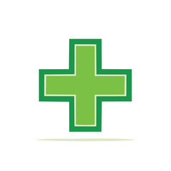 Poster - Stylized lime plus symbol used in medicine, pharmacy, hospitals, and clinics