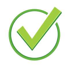 Poster - Bright Green Check Mark in Circle Signifying Approval, Confirmation or Successful Validation