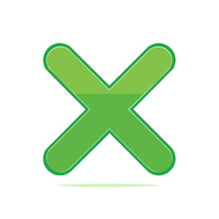 Poster - Graphic Green Cross Shape with Rounded Edges Symbol Design Element