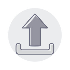 Poster - Gray upload icon graphic design for cloud, web server and social media apps or website projects.