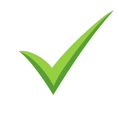 Poster - Green Check Mark Symbol Signifying Approval and Validation on a Plain Background
