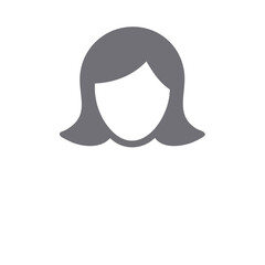 Poster - Female Avatar Gray Silhouette Woman Portrait Icon User Graphic