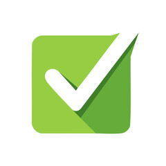 Poster - Green Square Check Mark Icon - Acceptance Symbol, Confirmation Graphic, Rounded Corner
