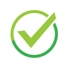 Poster - Green check mark icon in circle depicting approval quality satisfaction