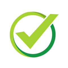 Poster - Lime Green Check Mark Inside a Ring Signifying Approval Success or Completion