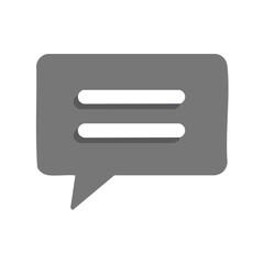 Poster - Gray Speech Bubble with Two Lines Representing Text for Communication and Messaging Purposes, Concept of Dialogue and Conversation