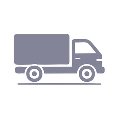 Poster - Flat Illustration of Delivery Truck with Cargo Box, Logistics and Transportation Icon