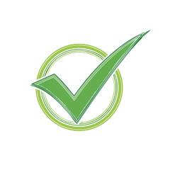 Poster - Green Check Mark in Circle Brush Style Vector Graphic: Approval, Success, and Validation Icon