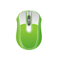 Poster - Computer Mouse Illustration Green Ergonomic Shape with Scroll Wheel for Computer Interface