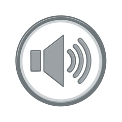 Poster - Volume Icon in Circle, Sound Symbol, Audio Levels, Loudspeaker Indicators
