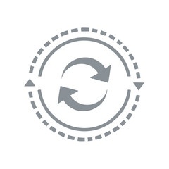 Poster - Rotating Arrows in a Dotted Circle, Cycle Symbol of Circular Motion and Process