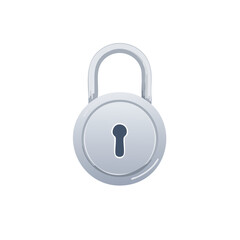 Poster - Silver Metal Padlock Security and Protection Illustration of a Locked Round Padlock