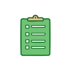 Aufkleber - Green Clipboard with Checklist Boxes and Lines Illustration for Tasks and To Do Lists