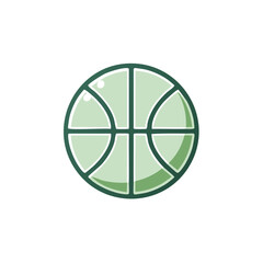 Poster - Illustration of a stylized green basketball, vector design suitable for graphics and digital projects
