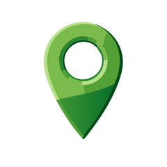 Poster - Green Location Pointer Glossy Icon Vector Illustration for Maps and Applications