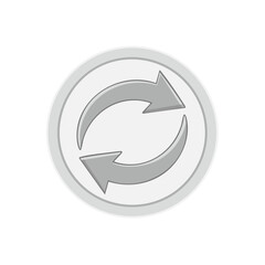 Poster - Grey Arrows Circling Inside Grey Circle Creating Continuous Loop Icon Illustration