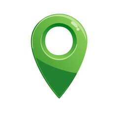 Poster - Shiny Green Location Pin Pointer Representing Navigation and Maps or Travel Destinations