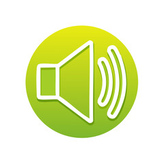 Poster - Audio Speaker Volume Symbol Icon on Green Circle Volume Graphic Design Elements
