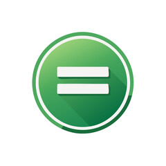 Poster - Equality Symbol in Green Circle Graphic, Mathematical Equation Sign