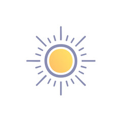 Poster - Sun with Gradient Center and Light Rays in Flat Style Icon