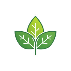 Aufkleber - Illustration of stylized green leaves. Icon for natural, organic and environment related concepts.