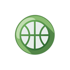 Poster - Green Circle with Basketball Design, Sport Element, Graphic, Flat Design, Vector