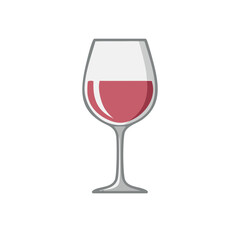 Poster - Elegant wine glass filled with red wine on a plain background wine for celebration