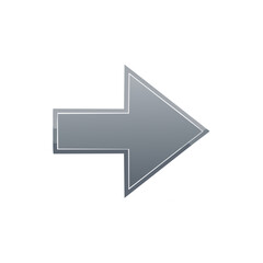 Poster - Gray Right Arrow Pointing Direction, Simple Navigation Indicator Icon Graphic