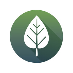 Aufkleber - Simple Leaf Icon on Green Gradient Circle, Clean Botany Symbol for Nature or Eco-Friendly Concept