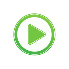 Poster - Green play button icon animation start action media interface element symbol