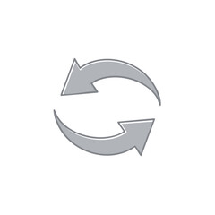 Poster - Curved arrow circle symbol for process and update concept. Cycling arrows refresh and recycle. Vector illustration isolated for user interface design.