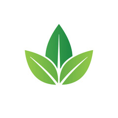 Aufkleber - Three Green Leaves Icon, Organic Design, Leafy Logo, Natural Plant Symbol