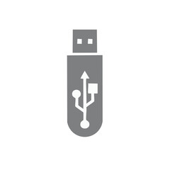Poster - Gray USB Flash Drive Icon, Data Storage Device Symbol