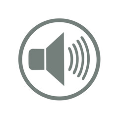 Poster - Sound icon symbol gray circle volume control speaker audio sign