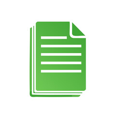 Poster - Green document stack icon featuring text lines represents data, information, reports, and office paperwork.