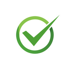 Poster - Green Check Mark in Circle Approval Confirmation Success Choice Validated