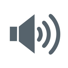 Poster - Speaker Icon Sound Waves Emanating Audio Volume Symbol Device Broadcast Volume Control Adjustment