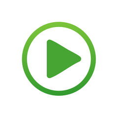 Poster - Vibrant Green Play Button Graphic for Media Start Functions