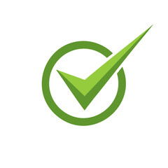 Poster - Green Check Mark Symbol in Circle Approve and Confirmation Simple Design Icon